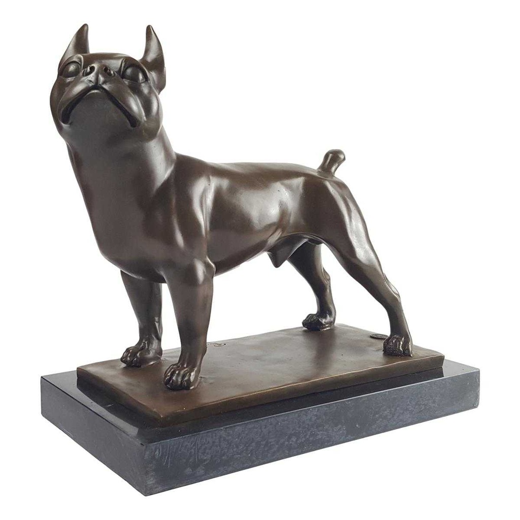 [LA-45960] Bronzeskulptur Bronzefigur Hund Französische Bulldogge Art-Deco-Stil Bild 2