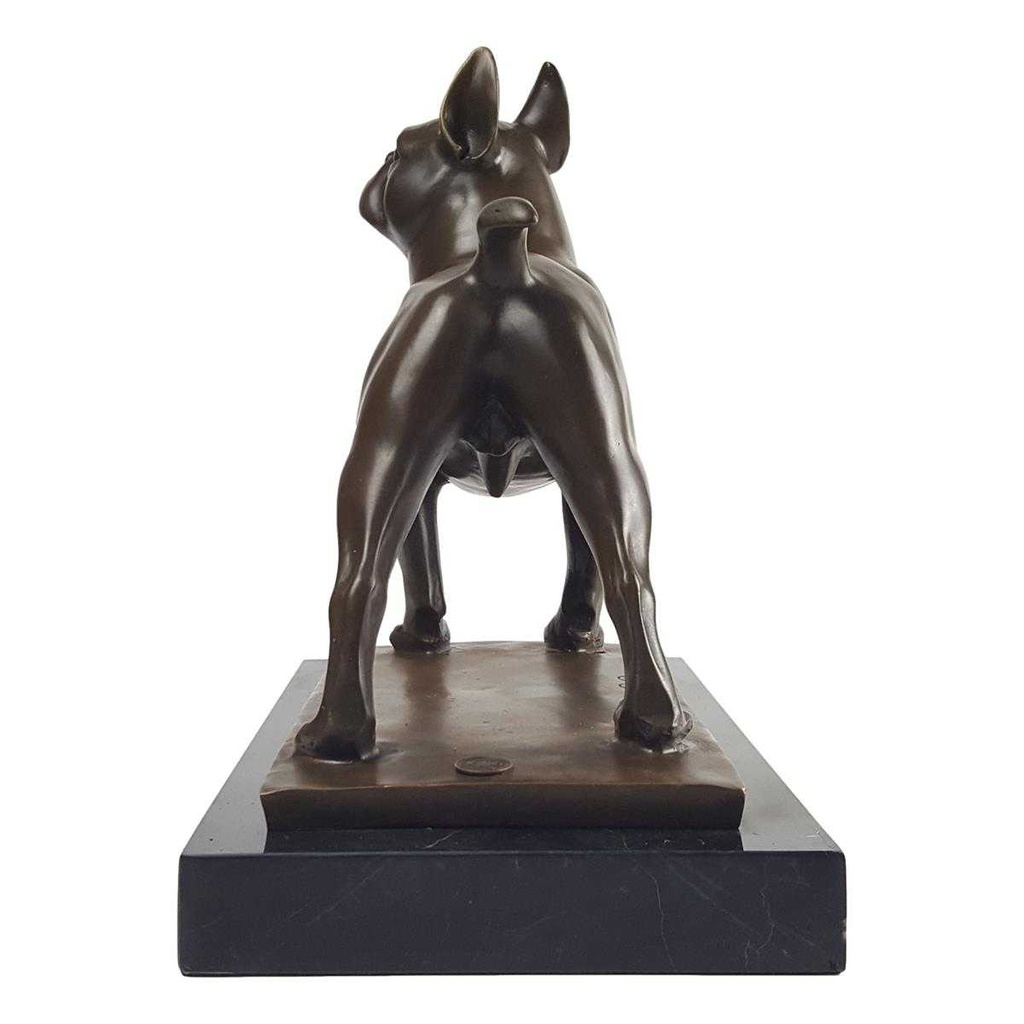 [LA-45960] Bronzeskulptur Bronzefigur Hund Französische Bulldogge Art-Deco-Stil Bild 4