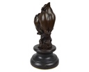 [LA-45962] Bronzeskulptur Bronzefigur Eule Uhu Sitzend auf Ast Abstrakt-Stil Bild 2