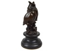 [LA-45962] Bronzeskulptur Bronzefigur Eule Uhu Sitzend auf Ast Abstrakt-Stil Bild 6