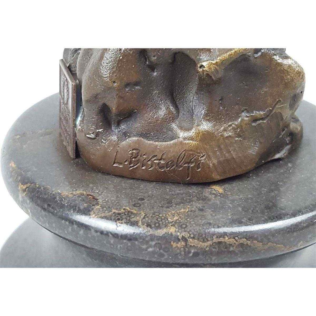 [LA-45962] Bronzeskulptur Bronzefigur Eule Uhu Sitzend auf Ast Abstrakt-Stil Bild 8