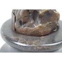 [LA-45962] Bronzeskulptur Bronzefigur Eule Uhu Sitzend auf Ast Abstrakt-Stil Bild 8