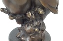[LA-45962] Bronzeskulptur Bronzefigur Eule Uhu Sitzend auf Ast Abstrakt-Stil Bild 10