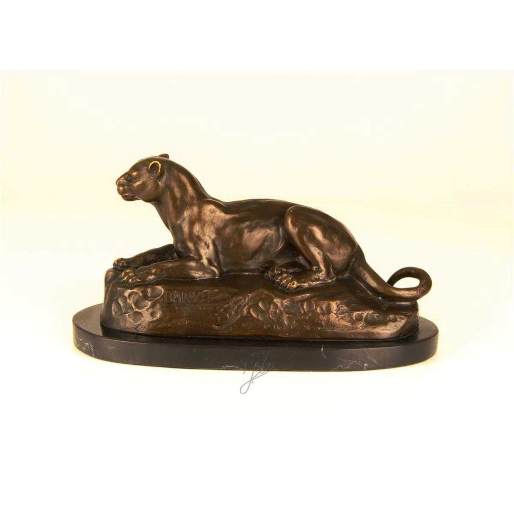 [LA-45963] Bronzeskulptur Bronzefigur Liegende Löwin Bild 3
