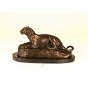 [LA-45963] Bronzeskulptur Bronzefigur Liegende Löwin Bild 3