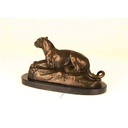 [LA-45963] Bronzeskulptur Bronzefigur Liegende Löwin Bild 4