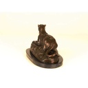 [LA-45963] Bronzeskulptur Bronzefigur Liegende Löwin Bild 6