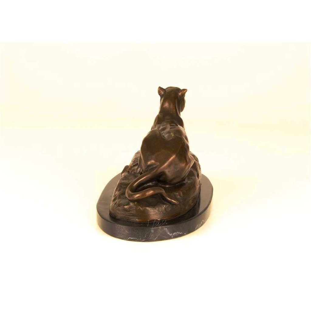 [LA-45963] Bronzeskulptur Bronzefigur Liegende Löwin Bild 7