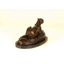 [LA-45963] Bronzeskulptur Bronzefigur Liegende Löwin Bild 8
