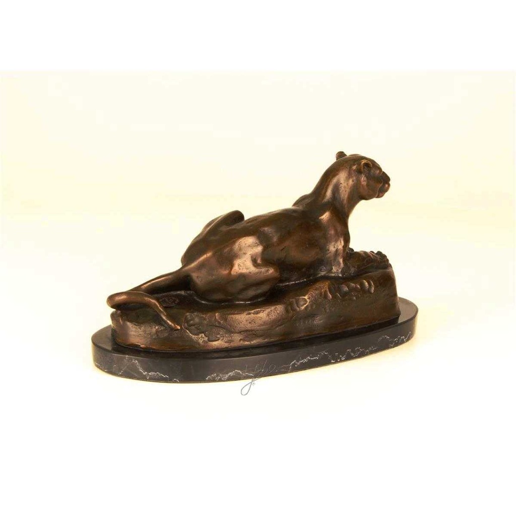 [LA-45963] Bronzeskulptur Bronzefigur Liegende Löwin Bild 9