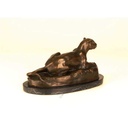 [LA-45963] Bronzeskulptur Bronzefigur Liegende Löwin Bild 9