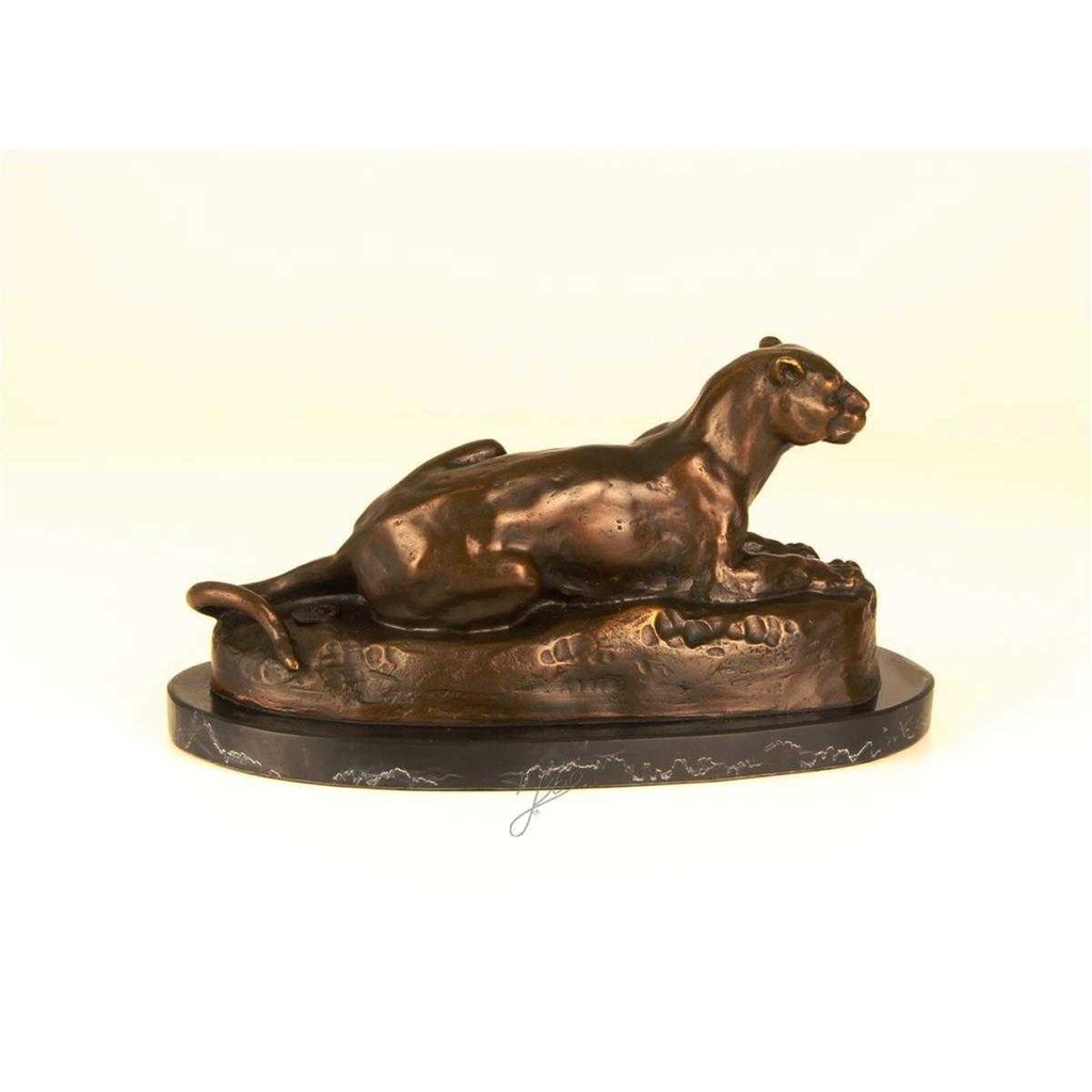 [LA-45963] Bronzeskulptur Bronzefigur Liegende Löwin Bild 10