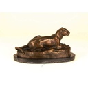 [LA-45963] Bronzeskulptur Bronzefigur Liegende Löwin Bild 10