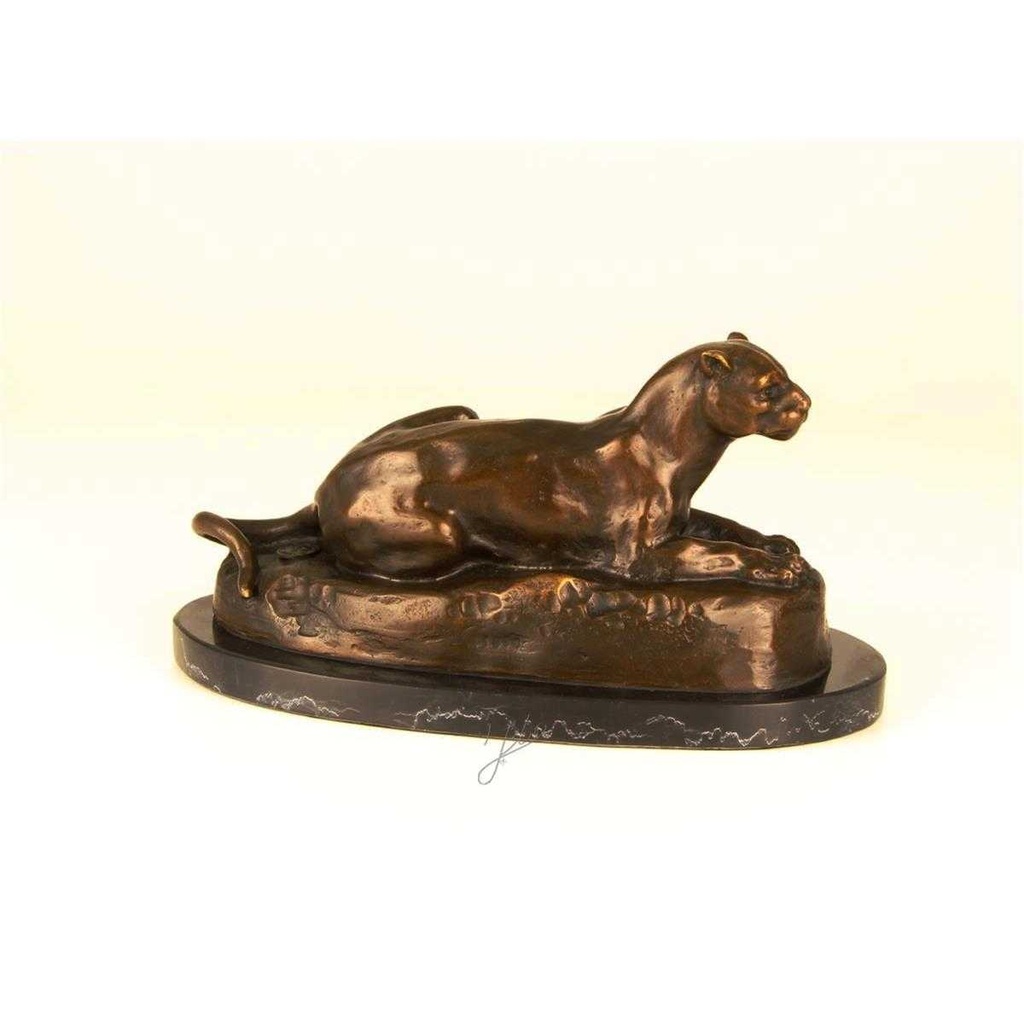 [LA-45963] Bronzeskulptur Bronzefigur Liegende Löwin Bild 11