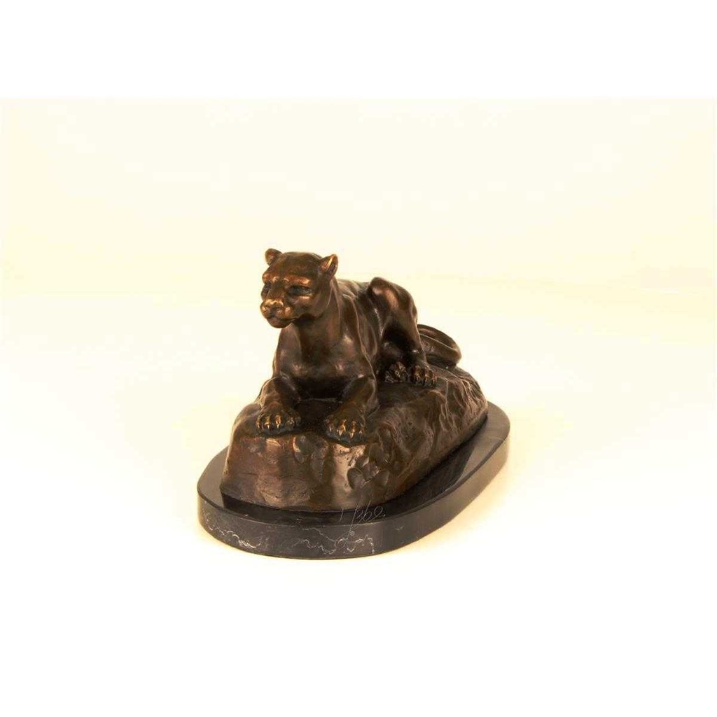 [LA-45963] Bronzeskulptur Bronzefigur Liegende Löwin Bild 15