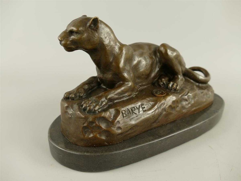 [LA-45963] Bronzeskulptur Bronzefigur Liegende Löwin Bild 19