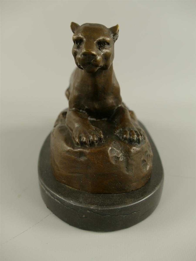 [LA-45963] Bronzeskulptur Bronzefigur Liegende Löwin Bild 20