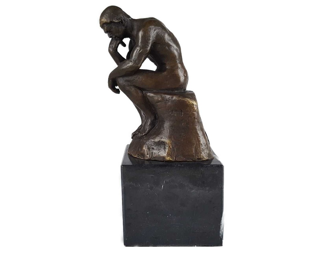 [LA-45965] Bronzeskulptur Bronzefigur Sitzender Denkender Mann Herr #45965 Bild 2