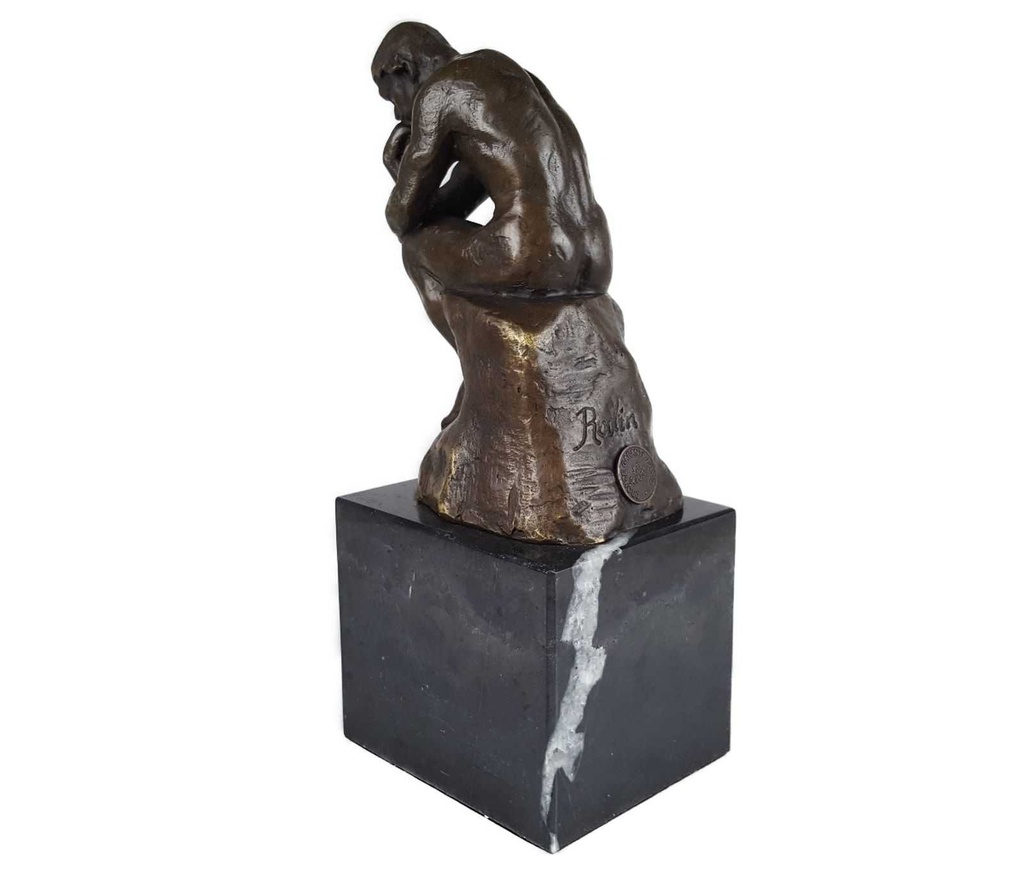 [LA-45965] Bronzeskulptur Bronzefigur Sitzender Denkender Mann Herr #45965 Bild 3