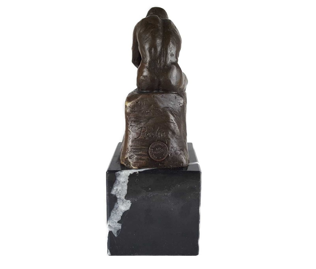 [LA-45965] Bronzeskulptur Bronzefigur Sitzender Denkender Mann Herr #45965 Bild 4