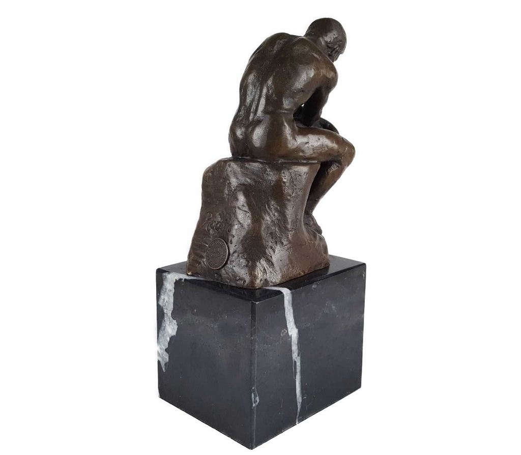 [LA-45965] Bronzeskulptur Bronzefigur Sitzender Denkender Mann Herr #45965 Bild 5