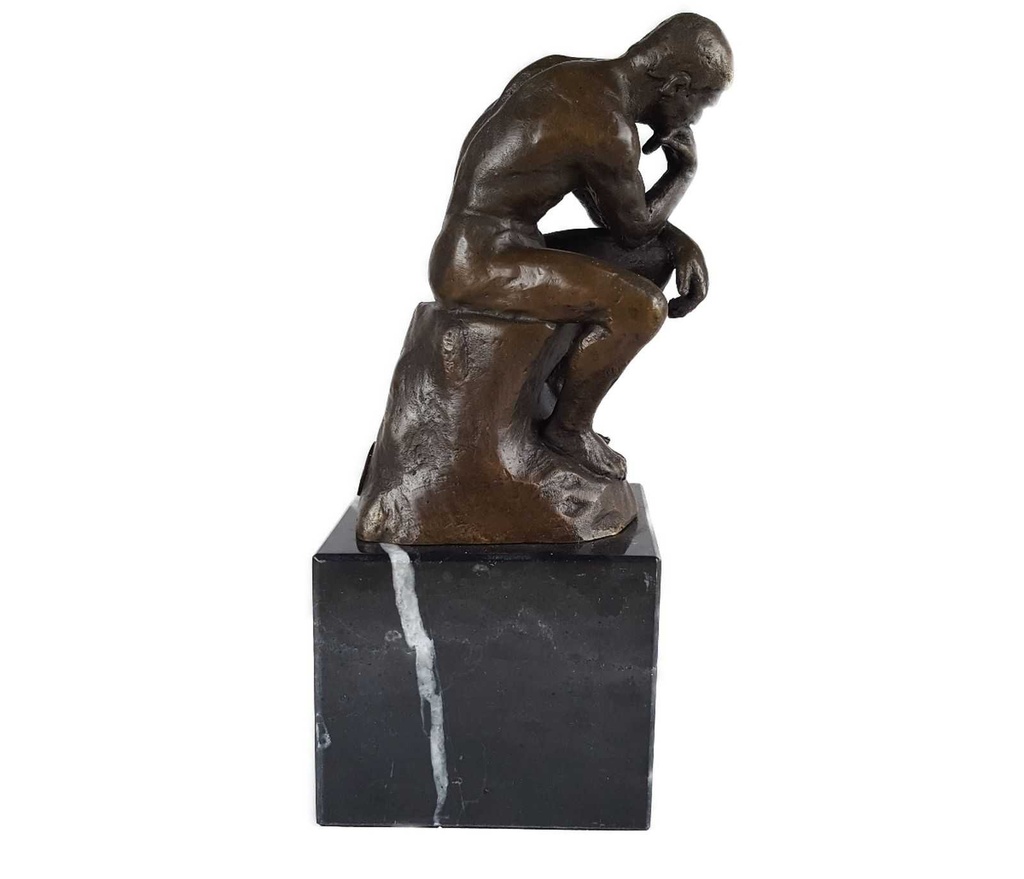 [LA-45965] Bronzeskulptur Bronzefigur Sitzender Denkender Mann Herr #45965 Bild 6