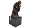 [LA-45965] Bronzeskulptur Bronzefigur Sitzender Denkender Mann Herr #45965 Bild 7