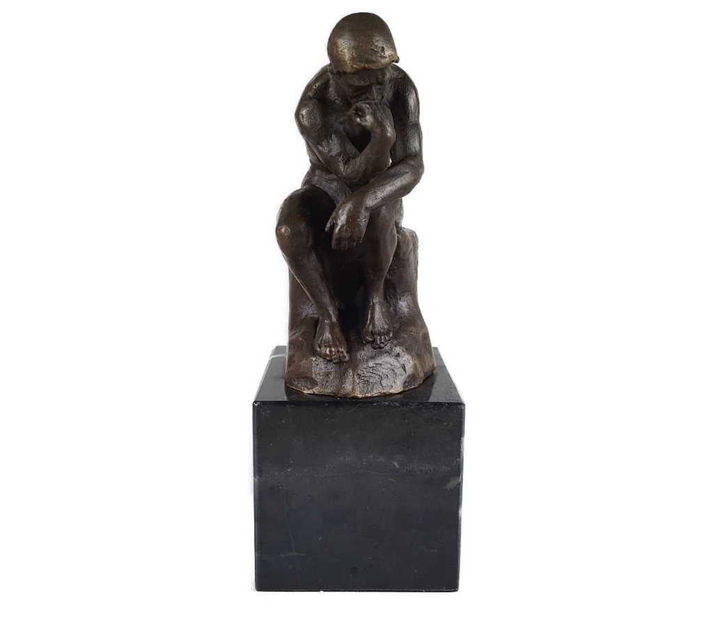 [LA-45965] Bronzeskulptur Bronzefigur Sitzender Denkender Mann Herr #45965 Bild 8
