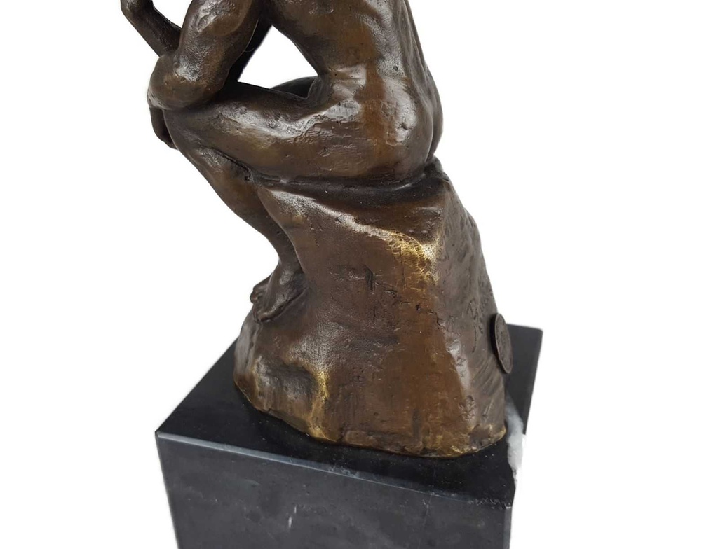 [LA-45965] Bronzeskulptur Bronzefigur Sitzender Denkender Mann Herr #45965 Bild 9