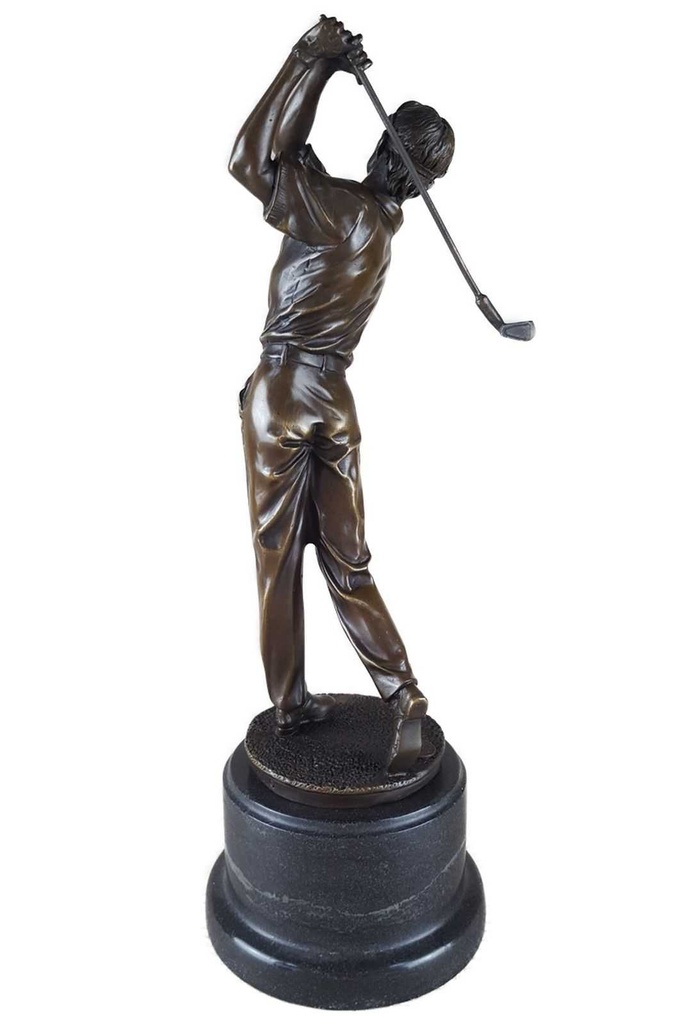 [LA-45967] Bronzeskulptur Bronzefigur Sport Mann Herr Golfspieler Bild 4