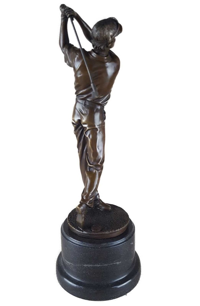 [LA-45967] Bronzeskulptur Bronzefigur Sport Mann Herr Golfspieler Bild 5