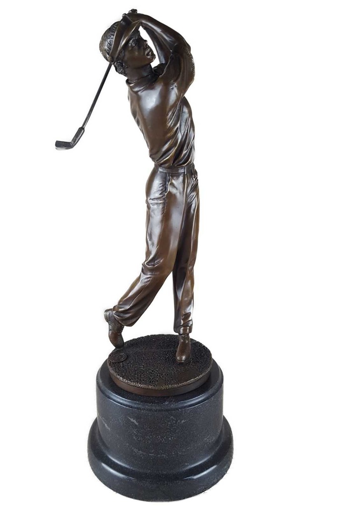[LA-45967] Bronzeskulptur Bronzefigur Sport Mann Herr Golfspieler Bild 6