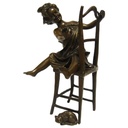 [LA-45970] Bronzeskulptur Bronzefigur Glückliche Katze Bild 2