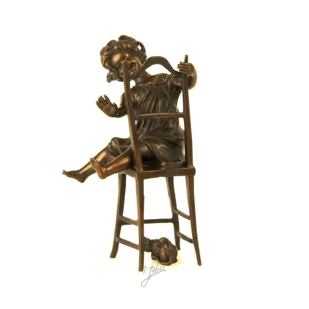 [LA-45970] Bronzeskulptur Bronzefigur Glückliche Katze Bild 4