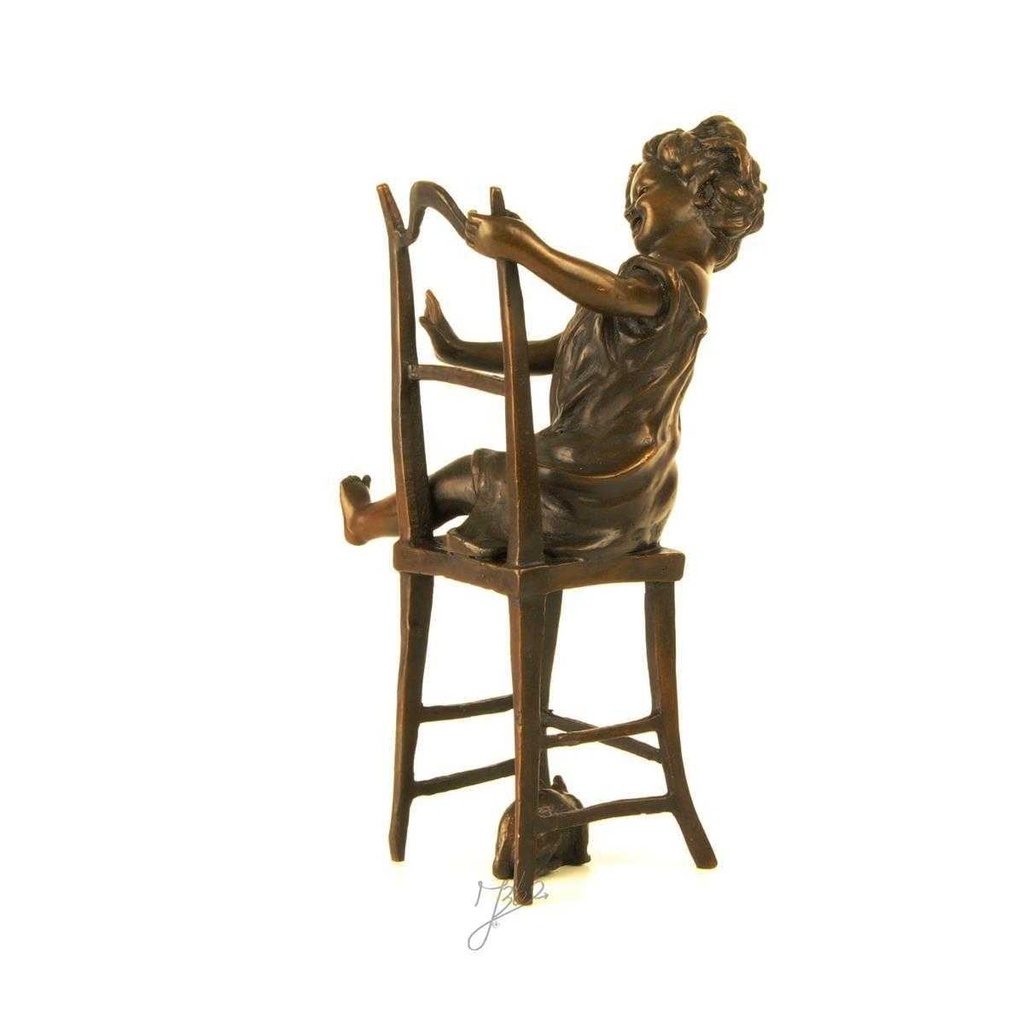 [LA-45970] Bronzeskulptur Bronzefigur Glückliche Katze Bild 7