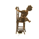 [LA-45970] Bronzeskulptur Bronzefigur Glückliche Katze Bild 9