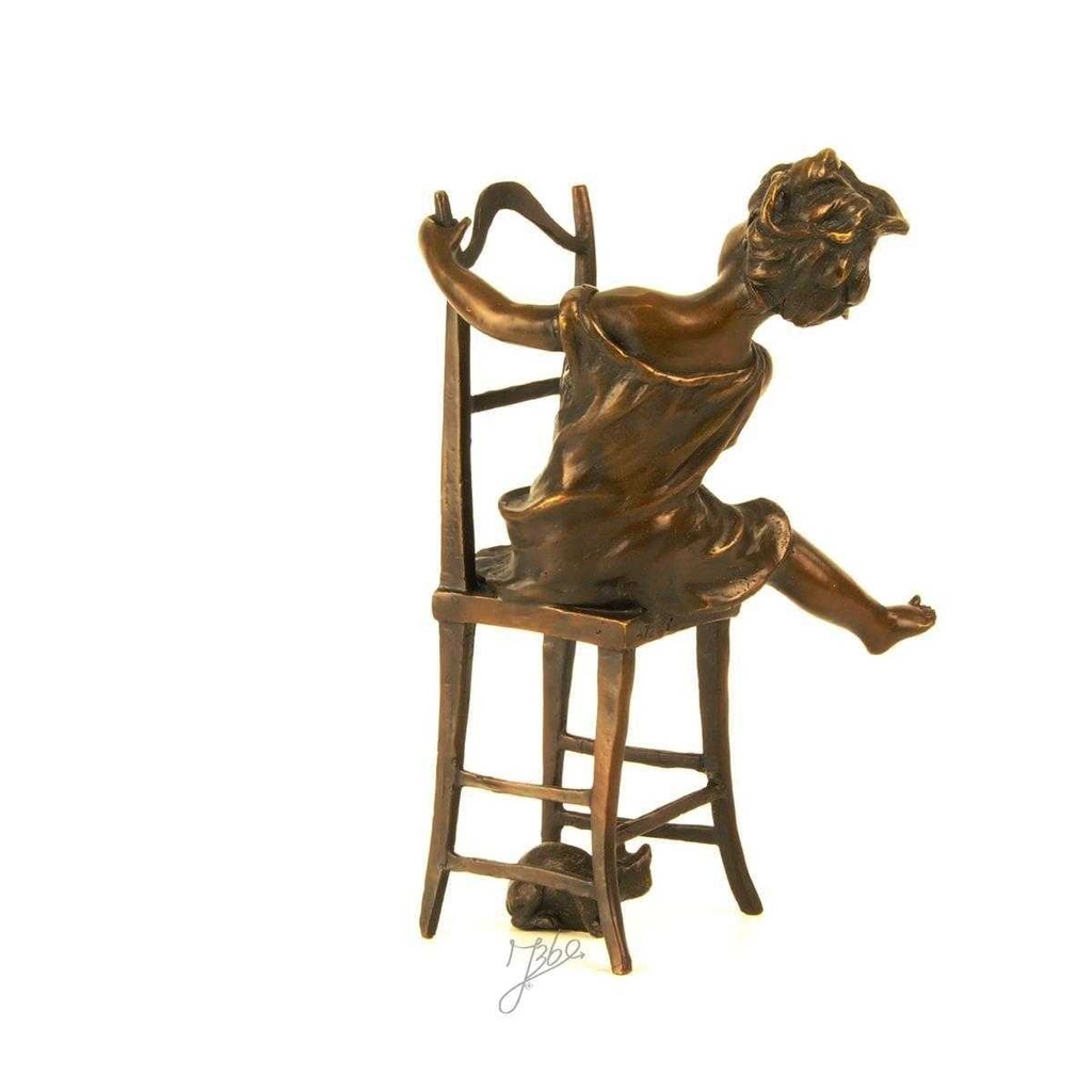 [LA-45970] Bronzeskulptur Bronzefigur Glückliche Katze Bild 10