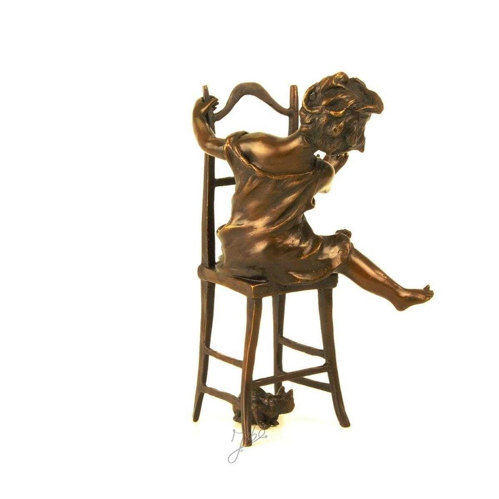 [LA-45970] Bronzeskulptur Bronzefigur Glückliche Katze Bild 11