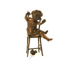 [LA-45970] Bronzeskulptur Bronzefigur Glückliche Katze Bild 12