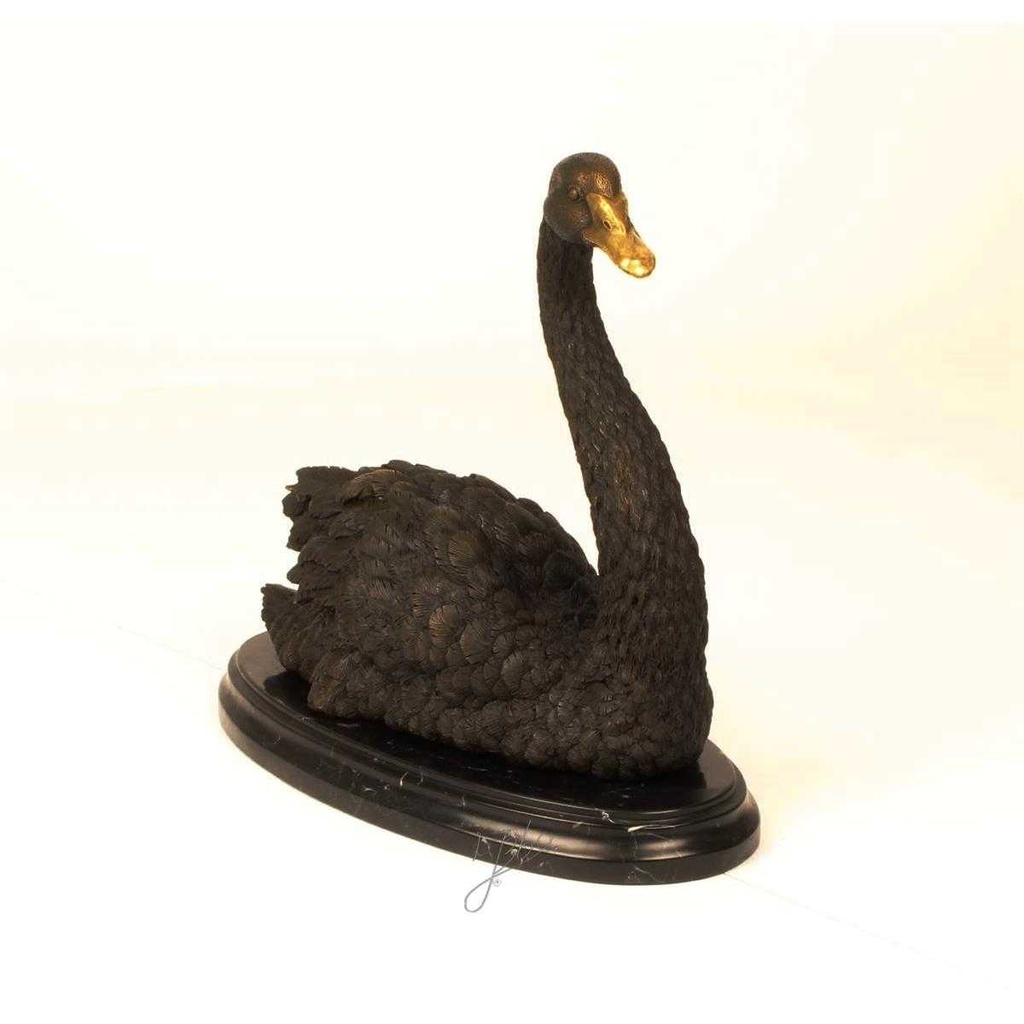 [LA-45974] Bronzeskulptur Bronzefigur Schwan Bild 3