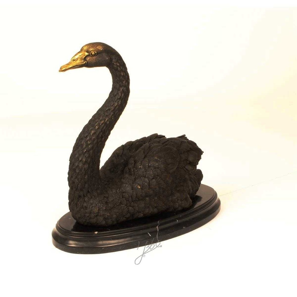 [LA-45974] Bronzeskulptur Bronzefigur Schwan Bild 7