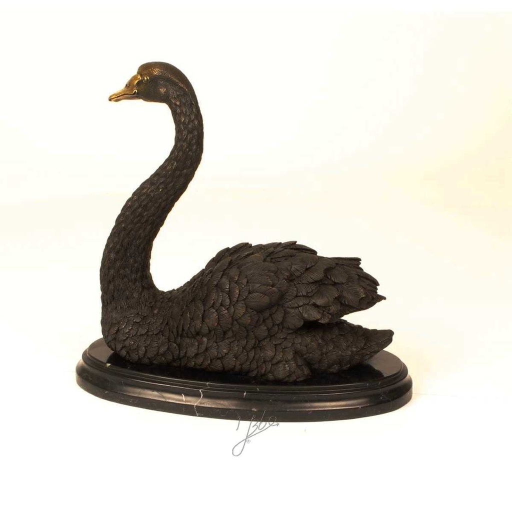 [LA-45974] Bronzeskulptur Bronzefigur Schwan Bild 9