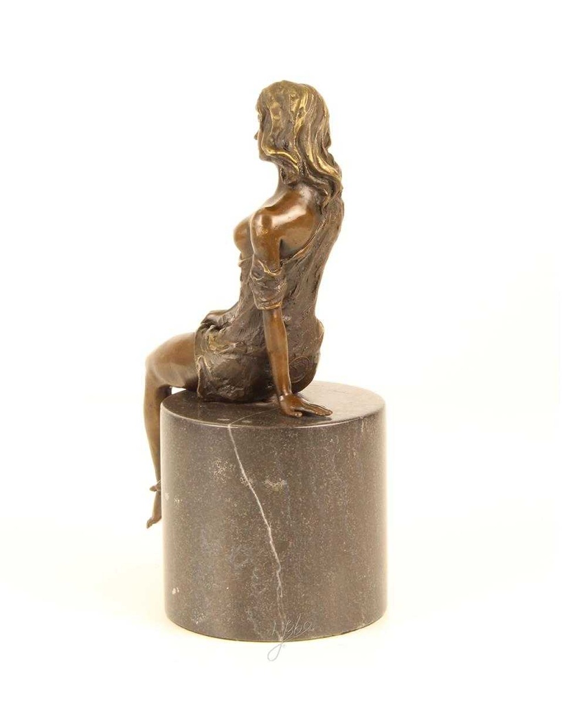 [LA-46017] Bronzeskulptur Bronzefigur Halbaktuell Weiblich Bild 6