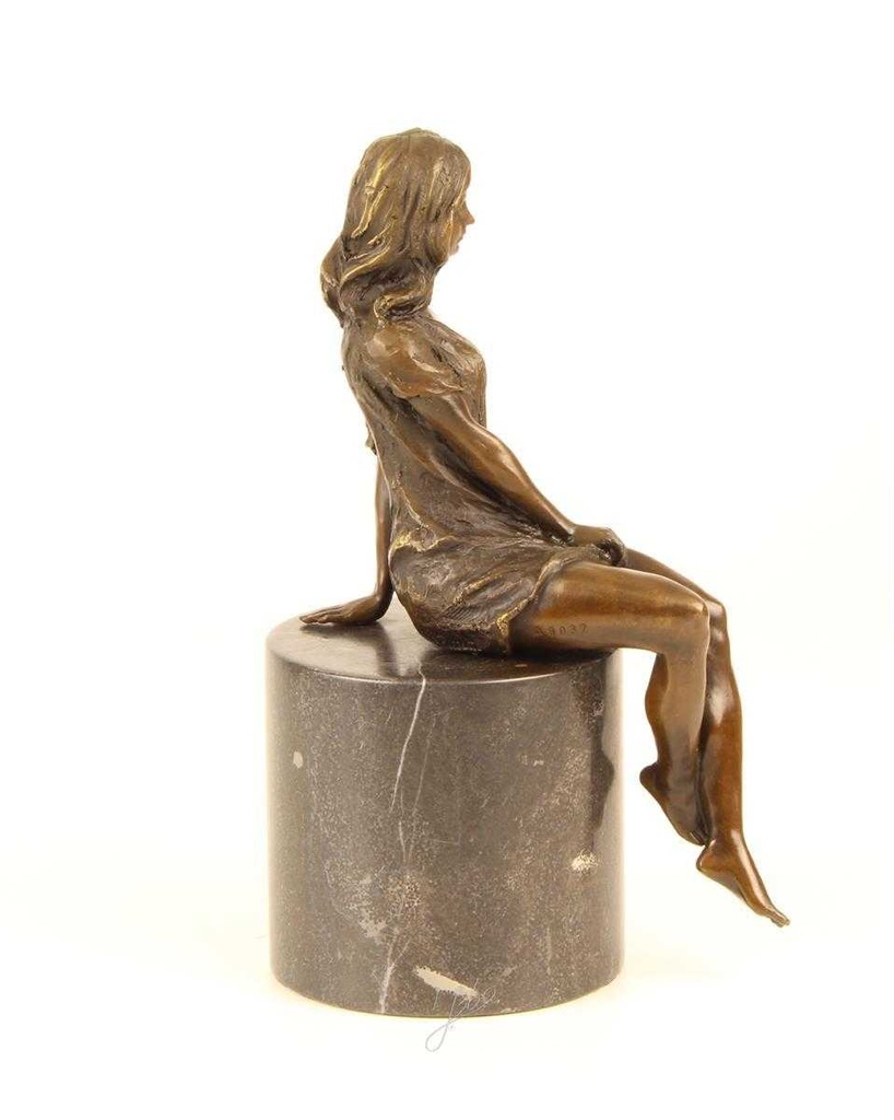 [LA-46017] Bronzeskulptur Bronzefigur Halbaktuell Weiblich Bild 12