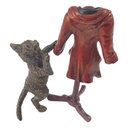 [LA-46031] Bronzeskulptur Bronzefigur Schneiderkatze Bild 3