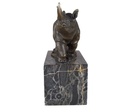 [LA-46070] Bronzeskulptur Bronzefigur Laufender Wandelnder Nashorn Bild 3