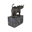 [LA-46070] Bronzeskulptur Bronzefigur Laufender Wandelnder Nashorn Bild 6