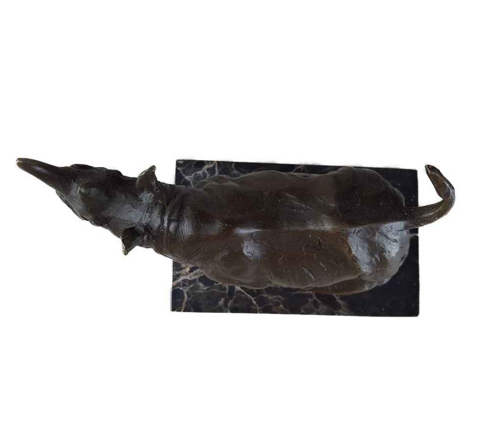 [LA-46070] Bronzeskulptur Bronzefigur Laufender Wandelnder Nashorn Bild 11