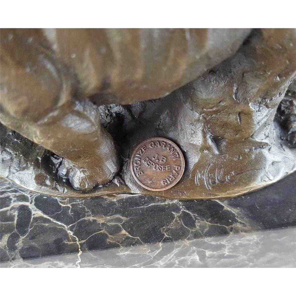 [LA-46070] Bronzeskulptur Bronzefigur Laufender Wandelnder Nashorn Bild 12