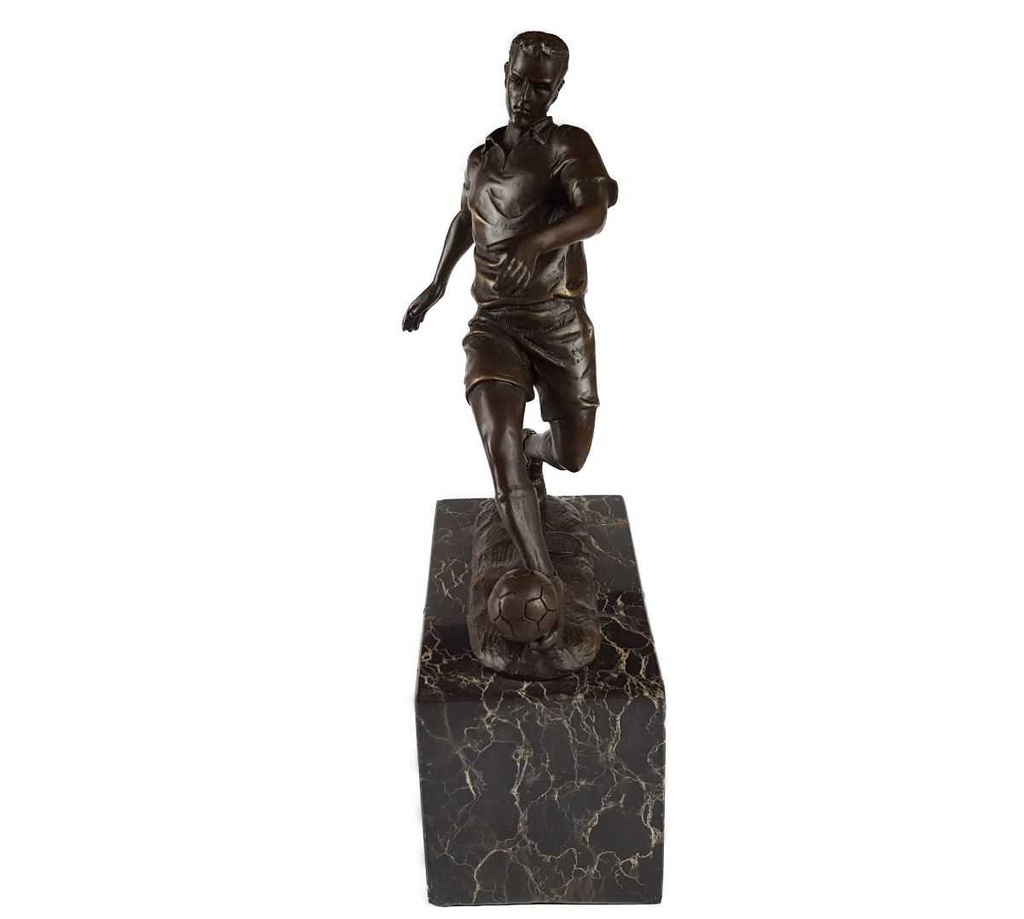 [LA-46072] Bronzeskulptur Bronzefigur Sport Mann Herr Fußballspieler Bild 2